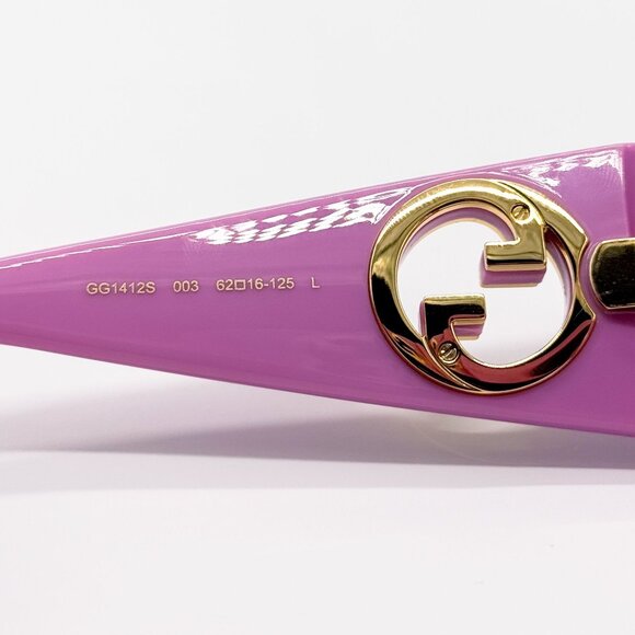 NEW GUCCI GG1412S 003 PINK SHIELD WOMEN SUNGLASSES GUCCI - Picture 10 of 12